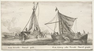 Schepen van Amsterdam: Een Friese turfboot. De Dÿnop, nabij de Veensche Turfplas door Reinier Nooms