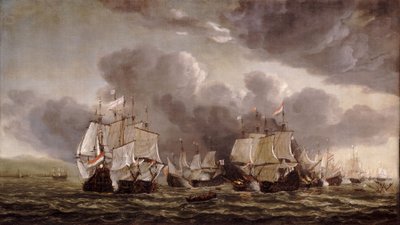 De Slag bij Livorno, 4 maart 1653 door Reinier Nooms