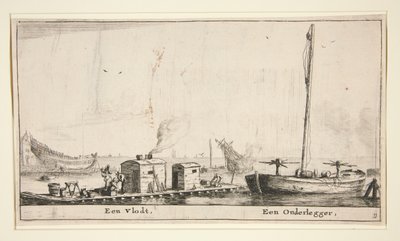 Twee boten (Een Vlodt, Een Onderlegger) door Reinier Nooms