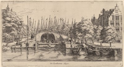 Eenhoorns Sluis door Reinier Nooms, called Zeeman