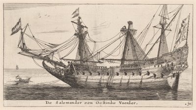De "Salemander," een Oost-Indisch koopvaardijschip door Reinier Nooms, called Zeeman