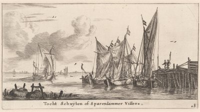"Tocht Schuiten" of Spaarndam vissersboten door Reinier Nooms, called Zeeman