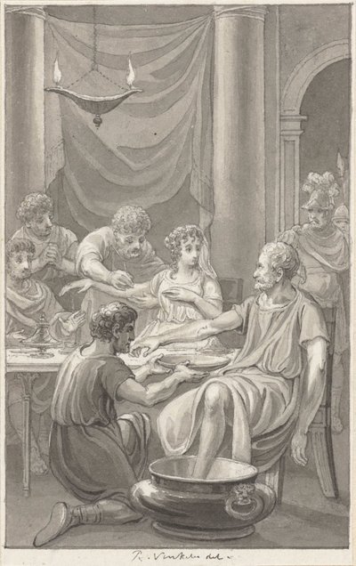 De zelfmoord van Seneca en zijn vrouw door Reinier Vinkeles (I)
