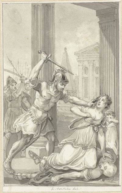 Het gezin van keizer Caius vermoord door Reinier Vinkeles (I)
