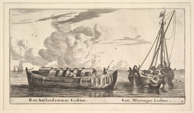 Een Amsterdamse lichtere en een Wieringer, 17e eeuw door Reinier Zeeman