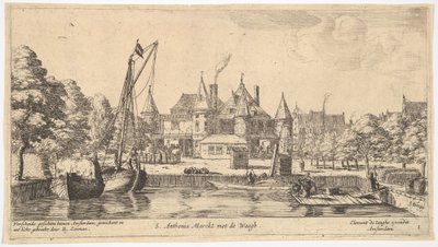 S. Anthonis Markt met de Waag, 17e eeuw door Reinier Zeeman