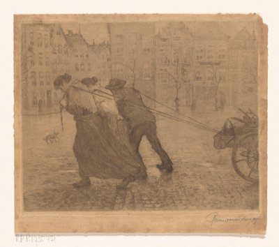 Kar trekken door Reinier van den Berg (signed by artist)