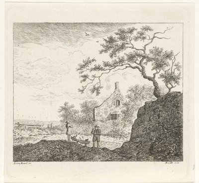 Landschap met figuren door Reinierus Albertus Ludovicus baron van Isendoorn à Blois