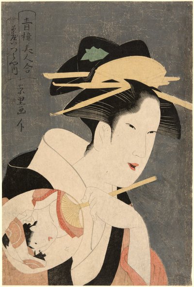 Schoonheden van de plezierwijken (Seiro bijin awase): de gastvrouw van het Izumiya-theehuis door Rekisentei Eiri