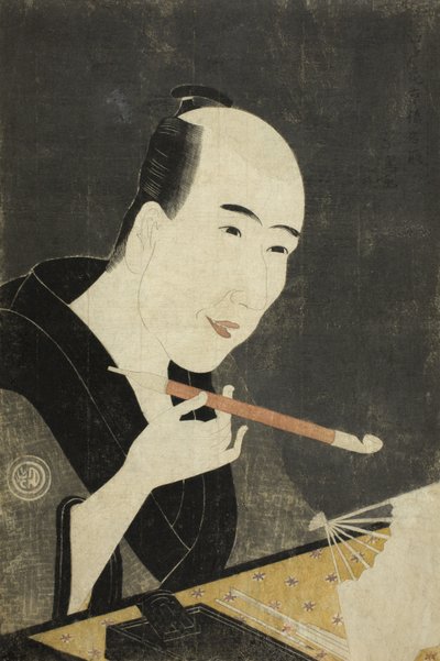 Portret van Santo Kyoden, de Meester van Kyobashi door Rekisentei Eiri