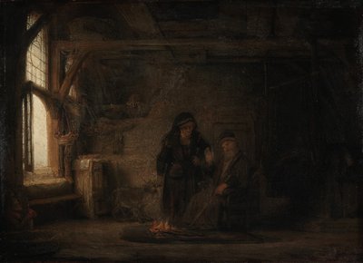 De vrouw van Tobias met een geit door Rembrandt