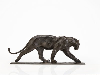 Panter lopend, achterpoot opgetild, c.1904 (gepatineerd brons) door Rembrandt Bugatti