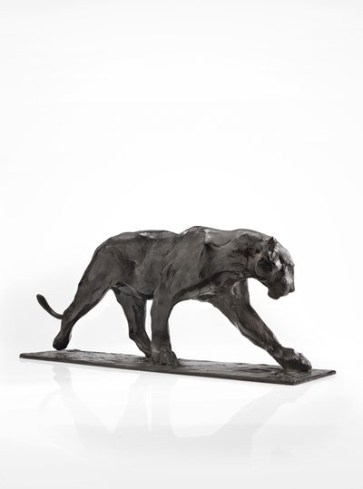 Panter lopend, achterpoot opgetild, c.1904 (gepatineerd brons) door Rembrandt Bugatti