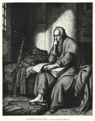 Sint Paulus in de Gevangenis door Rembrandt Harmensz. van Rijn (after)