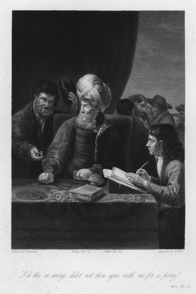 De heer van de wijngaard, Mattheüs XX door Rembrandt Harmensz. van Rijn (after)
