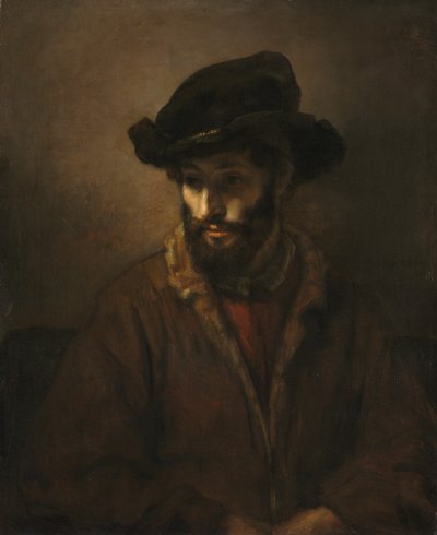 Een bebaarde man met een hoed, ca. 1655-1660 door Rembrandt Harmensz. van Rijn