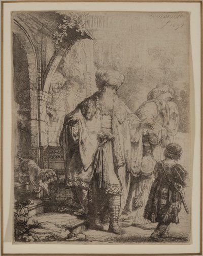 Abraham Verjaagt Hagar en Ismaël door Rembrandt van Rijn