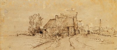 Een herberg langs de weg door Rembrandt van Rijn