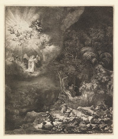 Aankondiging aan de herders, 1634 door Rembrandt van Rijn