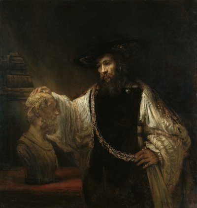 Aristoteles met een Buste van Homerus door Rembrandt van Rijn