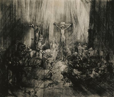 Christus Gekruisigd Tussen de Twee Dieven - "De Drie Kruisen", c.1653-1661 door Rembrandt van Rijn