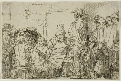 Christus Zittend in Discussie met de Doktoren door Rembrandt Harmensz. van Rijn