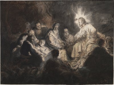 Christus en zijn discipelen in de tuin van Gethsemane door Rembrandt Harmensz. van Rijn