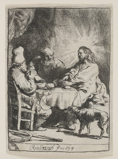 Christus in Emmaüs: De kleinere plaat door Rembrandt van Rijn