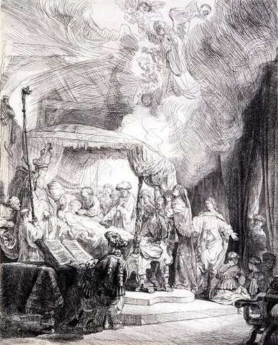 De dood van de Maagd door Rembrandt Harmensz. van Rijn