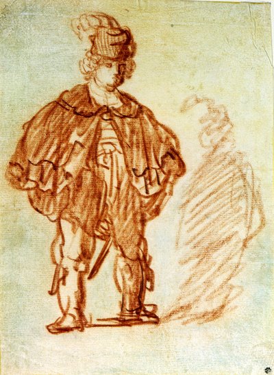 Studie van een acteur door Rembrandt Harmensz. van Rijn