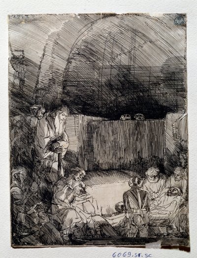 Tentoonstelling van het lichaam van de verlosser Tekening door Rembrandt Harmenszoon van Rijn (1606-1669) Florence, Uffizi, Gabinetto Disegni e Stampe door Rembrandt van Rijn