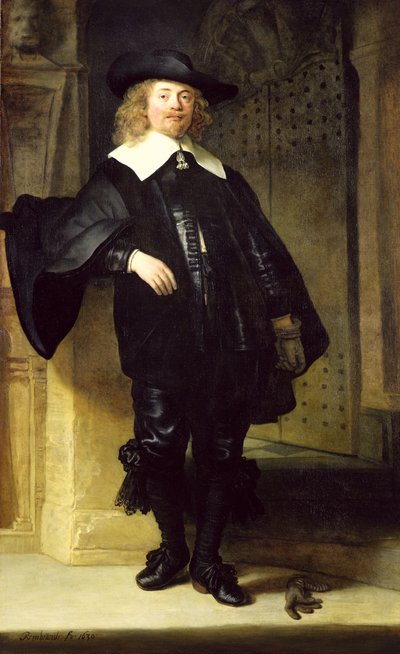 Volledig Lichaamsportret van een Staande Man door Rembrandt van Rijn