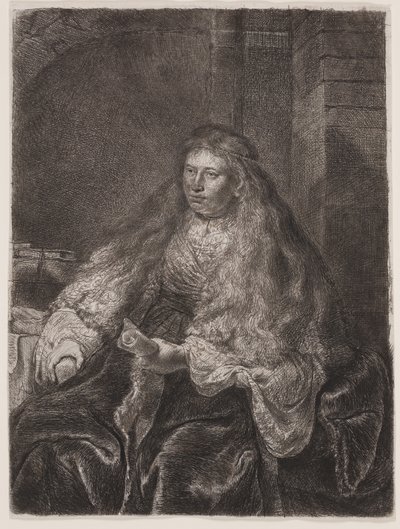 Meisje met Lang Haar op haar Schouders, of 