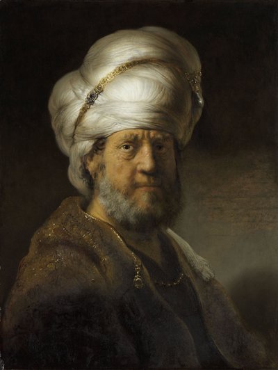 Man in oosterse kleding door Rembrandt van Rijn