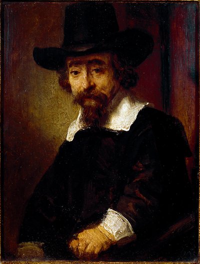 Portret van Dr. Ephraim Bueno door Rembrandt Harmensz. van Rijn