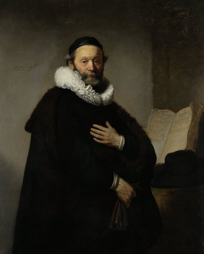 Portret van Johannes Wtenbogaert door Rembrandt van Rijn