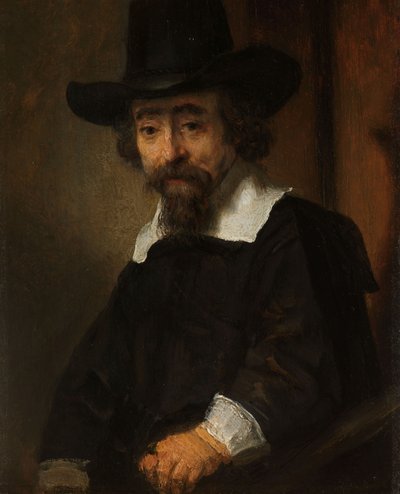 Portret van een man, vermoedelijk Dr. Ephraïm Bueno door Rembrandt van Rijn