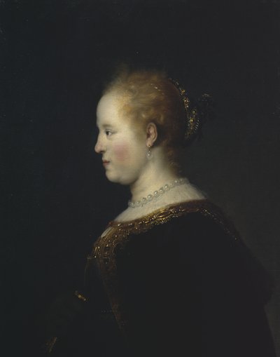 Portret van een jonge vrouw, na 1632 door Rembrandt van Rijn
