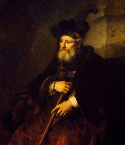 Portret van een oude man door Rembrandt Harmensz. van Rijn