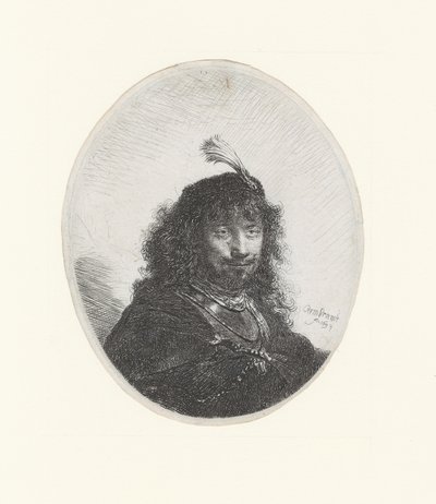 Rembrandt met het zwaard en de reiger door Rembrandt Harmensz. van Rijn