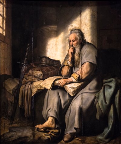 Sint Paulus in de gevangenis door Rembrandt Harmensz. van Rijn