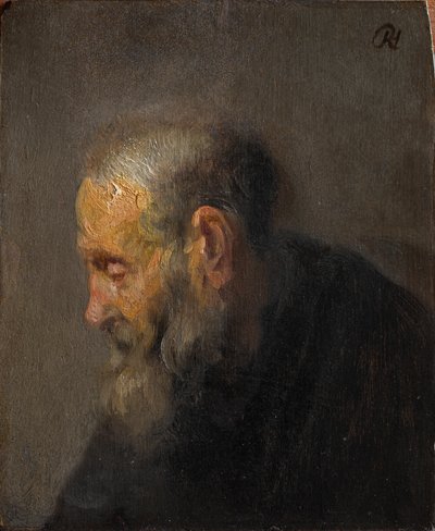 Studie van een oude man in profiel, ca. 1630 door Rembrandt van Rijn