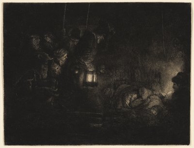 De Aanbidding van de Herders: Een Nachtstuk, ca. 1657 door Rembrandt Harmensz. van Rijn