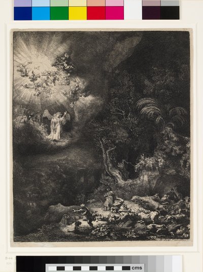 De Engel Verschijnt aan de Herders door Rembrandt van Rijn