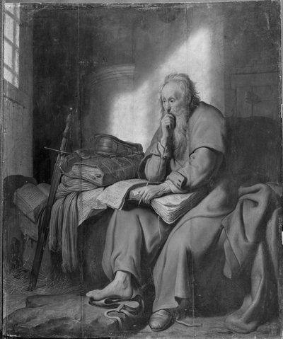 De apostel Paulus in de gevangenis door Rembrandt van Rijn