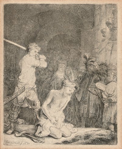 De onthoofding van Johannes de Doper, 1640 door Rembrandt van Rijn