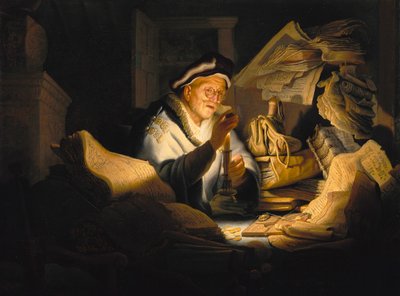 De gelijkenis van de rijke dwaas door Rembrandt Harmensz. van Rijn