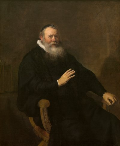 De prediker Eleazar Swalmius door Rembrandt Harmensz. van Rijn