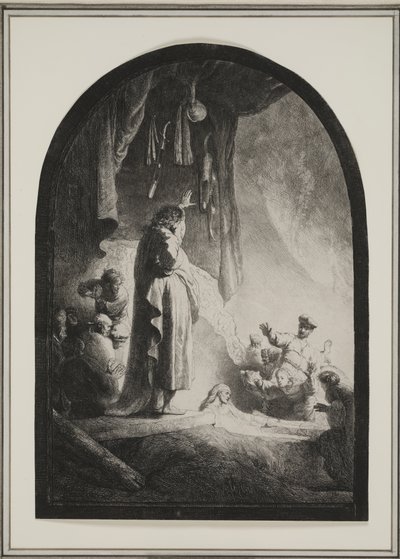 De opwekking van Lazarus: De grotere plaat, ca. 1632 door Rembrandt van Rijn