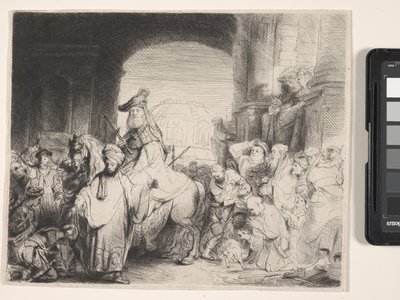De triomf van Mordecai door Rembrandt Harmensz. van Rijn